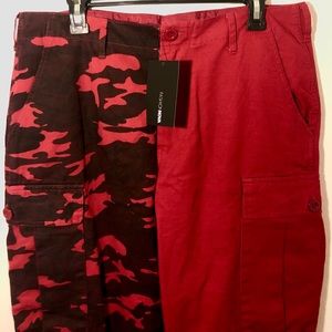 Fashion Nova red split camo joggers